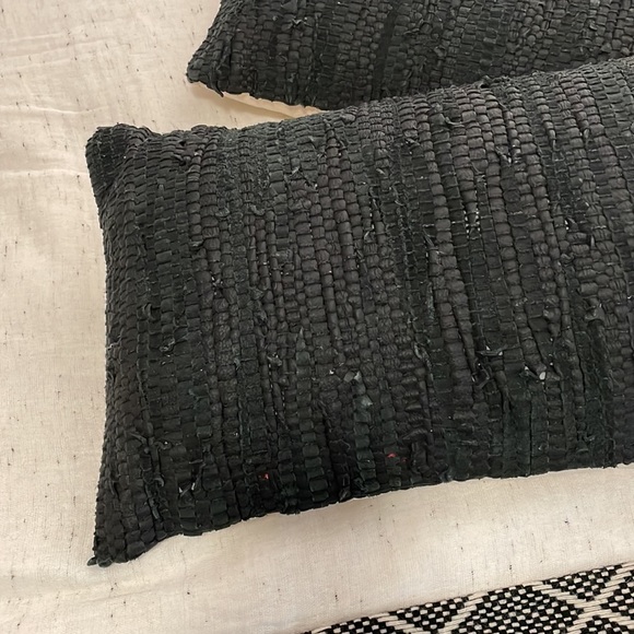 Black Leather/Suede Pillows - Picture 2 of 5